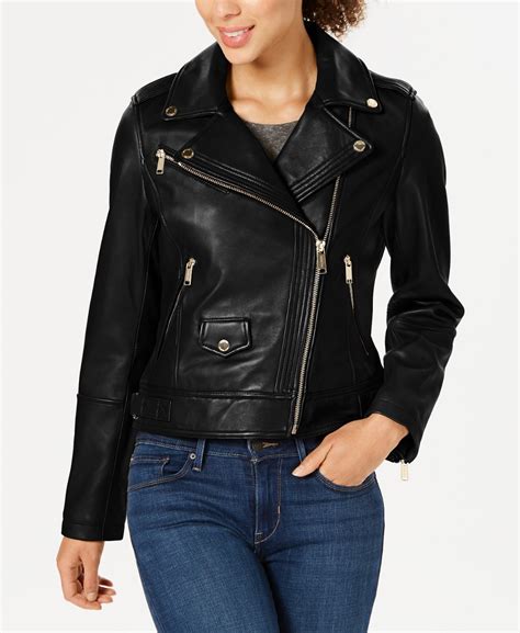 Michael Michael Kors Asymmetrical Leather Moto Jacket 